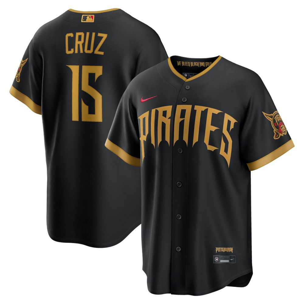 Men's Pittsburgh Pirates #15 Oneil Cruz Black 2026 City Connect Stitched Jersey Men's Pittsburgh Pirates #15 Oneil Cruz Black 2026 City Connect Stitched Jersey