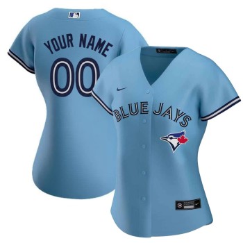Women's Toronto Blue Jays Blue Stitched Baseball Custom Jersey Women's Toronto Blue Jays Blue Stitched Baseball Custom Jersey