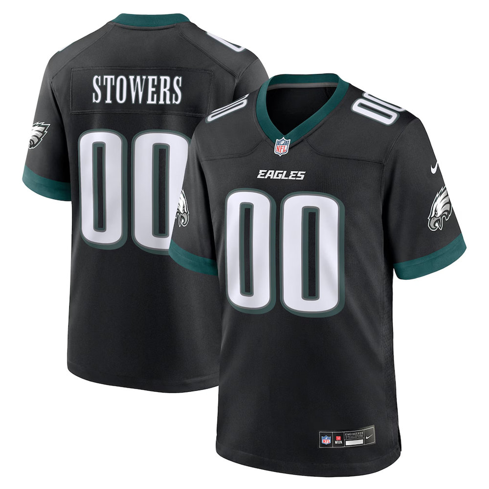 Men's Philadelphia Eagles Eli Stowers Black 2026 NFL Draft Game Jersey Men's Philadelphia Eagles Eli Stowers Black 2026 NFL Draft Game Jersey