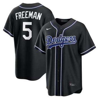 Men's Los Angeles Dodgers #5 Freddie Freeman Fashion Replica Black Out Jersey Men's Los Angeles Dodgers #5 Freddie Freeman Fashion Replica Black Out Jersey