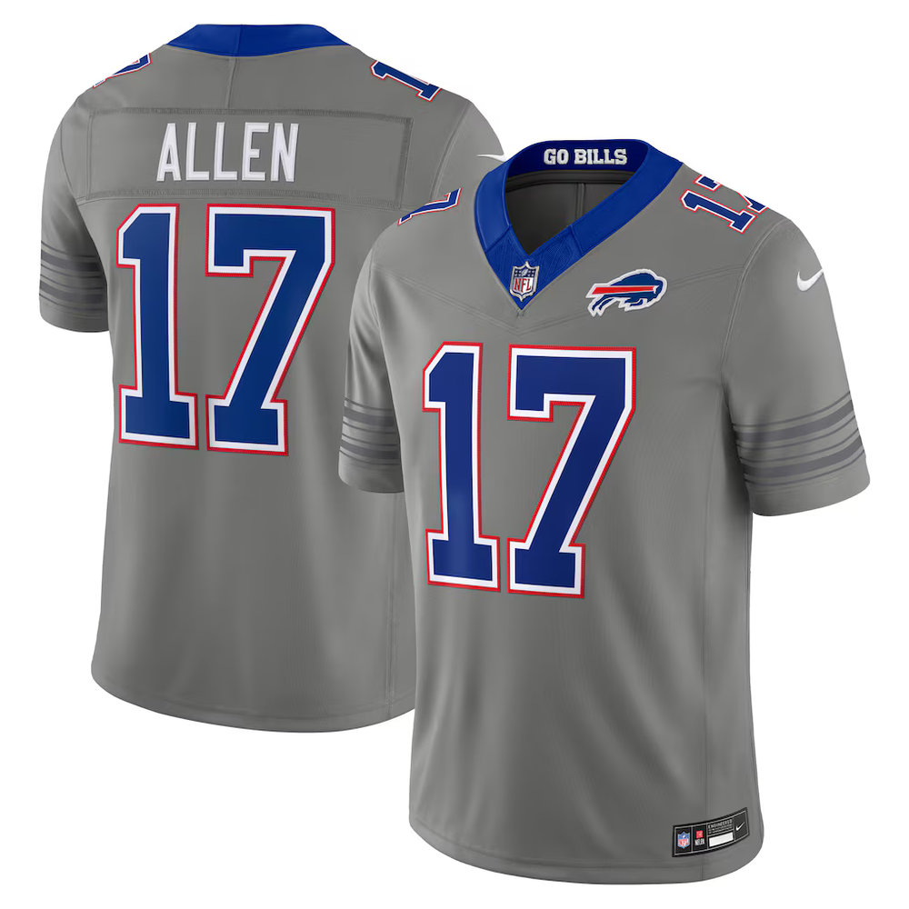 Men's Buffalo Bills #17 Josh Allen Nike Gray Nickel City Vapor F.U.S.E. Limited Jersey Men's Buffalo Bills #17 Josh Allen Nike Gray Nickel City Vapor F.U.S.E. Limited Jersey