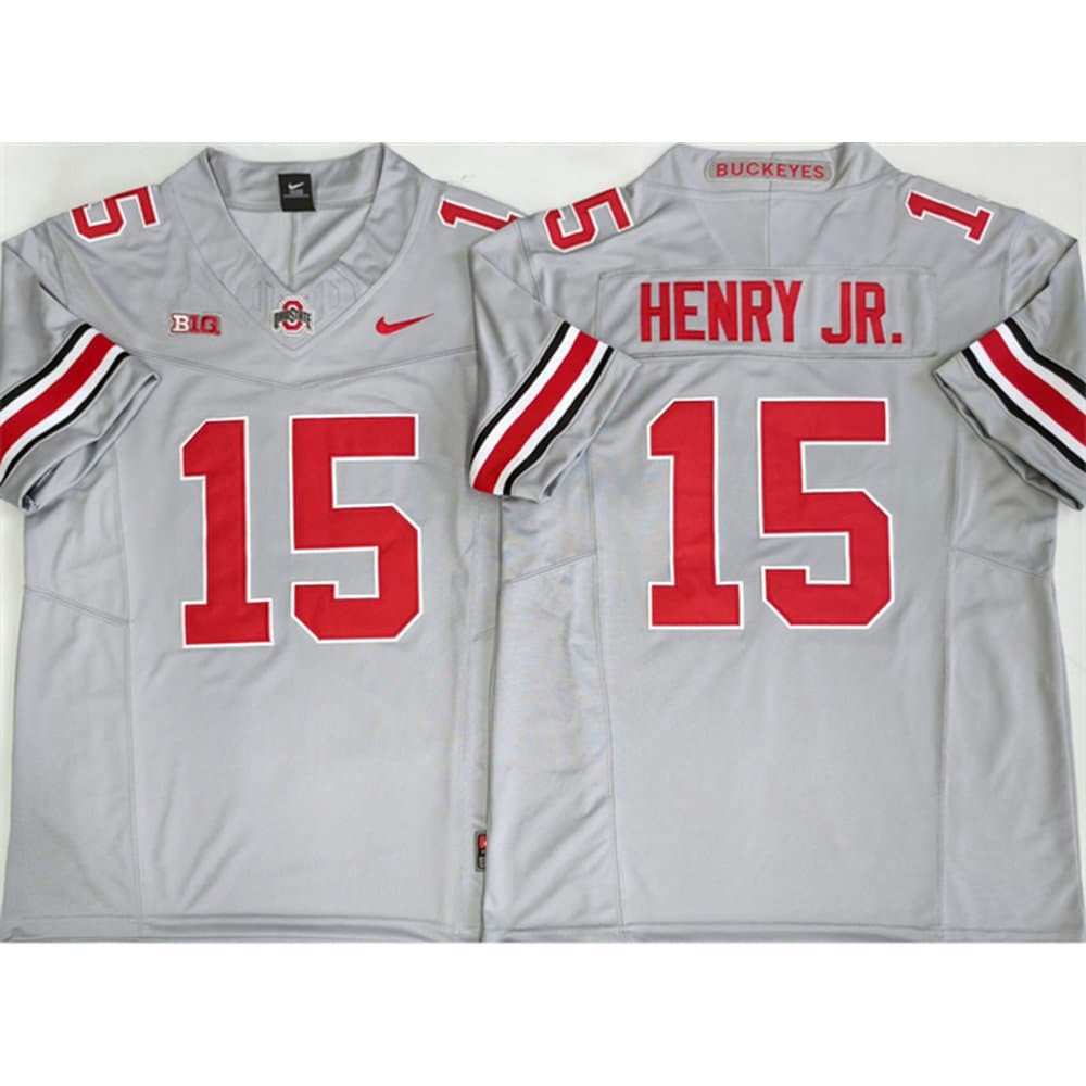 Youth Ohio State Buckeyes #15 Chris Henry Jr Grey 2025 Vapor F.U.S.E. Limited Jersey Youth Ohio State Buckeyes #15 Chris Henry Jr Grey 2025 Vapor F.U.S.E. Limited Jersey