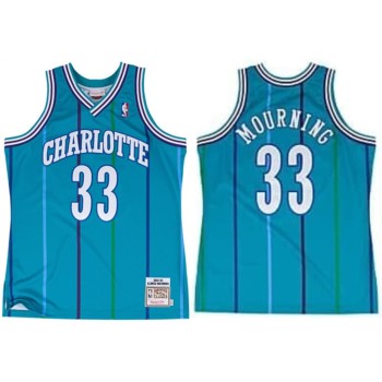 Women's Charlotte Hornets #33 Alonzo Mourning Teal 1992-93 Stitched Basketball Jersey Women's Charlotte Hornets #33 Alonzo Mourning Teal 1992-93 Stitched Basketball Jersey