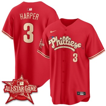 Men's Philadelphia Phillies #3 Bryce Harper Red 2026 MLB All-Star Jersey Men's Philadelphia Phillies #3 Bryce Harper Red 2026 MLB All-Star Jersey