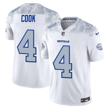 Men's Buffalo Bills #4 James Cook White Rivalries Collection F.U.S.E. Vapor Limited Stitched Jersey Men's Buffalo Bills #4 James Cook White Rivalries Collection F.U.S.E. Vapor Limited Stitched Jersey