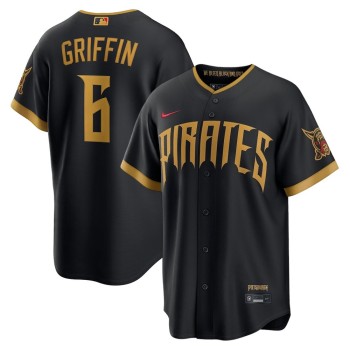 Men's Pittsburgh Pirates #6 Konnor Griffin Black 2026 City Connect Stitched Jersey Men's Pittsburgh Pirates #6 Konnor Griffin Black 2026 City Connect Stitched Jersey