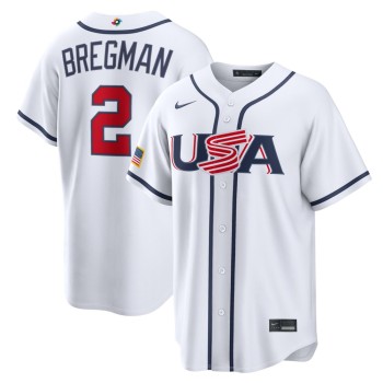 Men's USA Baseball #2 Alex Bregman White 2026 World Baseball Classic Home Stadium Jersey Men's USA Baseball #2 Alex Bregman White 2026 World Baseball Classic Home Stadium Jersey