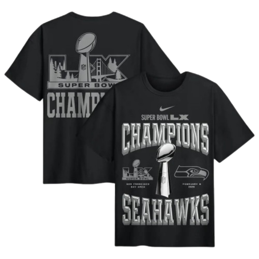 Men's Seattle Seahawks Black Super Bowl LX Champions Locker Room Trophy Collection Authentic T-Shirt Men's Seattle Seahawks Black Super Bowl LX Champions Locker Room Trophy Collection Authentic T-Shirt