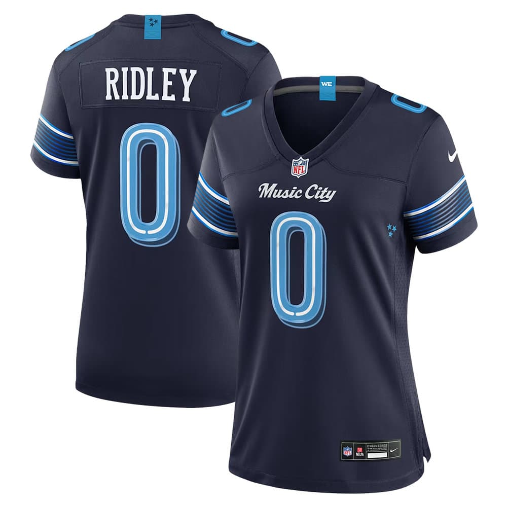 Women's Tennessee Titans #0 Calvin Ridley Navy 2026 Rivalries Collection Game Jersey Women's Tennessee Titans #0 Calvin Ridley Navy 2026 Rivalries Collection Game Jersey