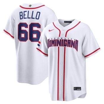 Men's Dominican Republic Baseball #66 Brayan Bello White 2026 World Baseball Classic Home Stadium Jersey Men's Dominican Republic Baseball #66 Brayan Bello White 2026 World Baseball Classic Home Stadium Jersey