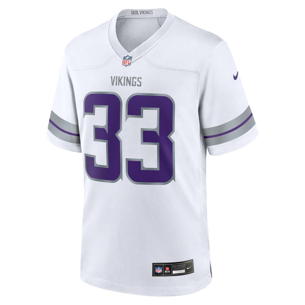 Men's Aaron Jones White Minnesota Vikings Alternate Game Player Jersey Men's Aaron Jones White Minnesota Vikings Alternate Game Player Jersey