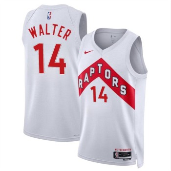 Men's Toronto Raptors #14 Ja'Kobe Walter White 2024 Draft Association Edition Stitched Basketball Jersey