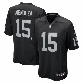 Men's Las Vegas Raiders #15 Fernando Mendoza Black 2026 NFL Draft Game Jersey Men's Las Vegas Raiders #15 Fernando Mendoza Black 2026 NFL Draft Game Jersey