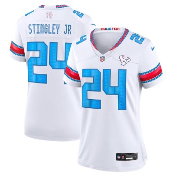 Women's Houston Texans #24 Derek Stingley Jr. White 2026 Rivalries Collection Game Jersey Women's Houston Texans #24 Derek Stingley Jr. White 2026 Rivalries Collection Game Jersey