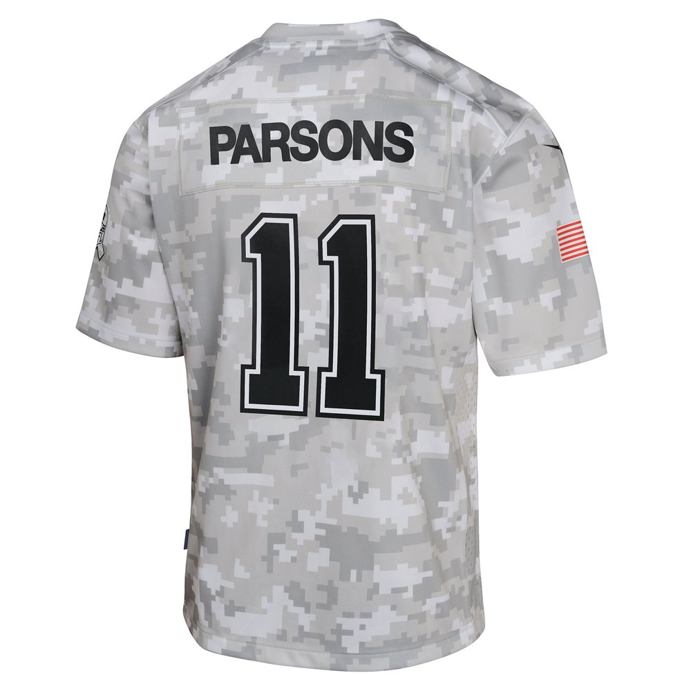Youth Dallas Cowboys Micah Parsons Arctic Camo 2024 Salute to Service Game Jersey