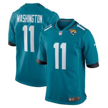 Men's Jacksonville Jaguars #11 Parker Washington Teal Team Game Jersey Men's Jacksonville Jaguars #11 Parker Washington Teal Team Game Jersey