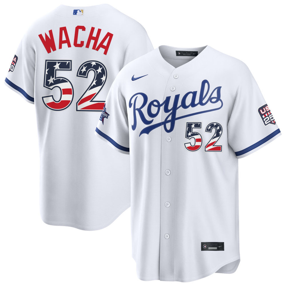 Youth Kansas City Royals #52 Michael Wacha Nike White 2026 All-Star Edition Stars & Stripes Stadium Jersey Youth Kansas City Royals #52 Michael Wacha Nike White 2026 All-Star Edition Stars & Stripes Stadium Jersey