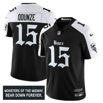 Men's Chicago Bears #15 Rome Odunze Black Alternate 'Gothic Monsters Edition' Vapor F.U.S.E. Limited Jersey Men's Chicago Bears #15 Rome Odunze Black Alternate 'Gothic Monsters Edition' Vapor F.U.S.E. Limited Jersey