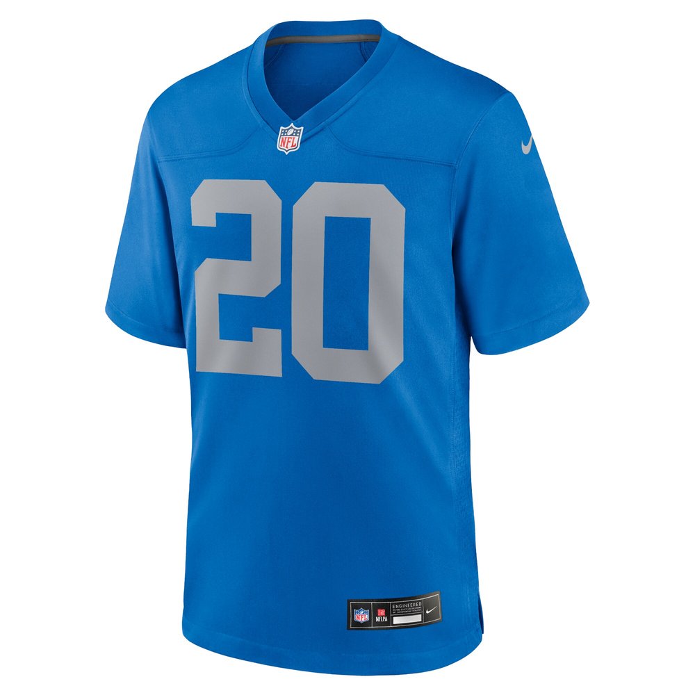 Men's Detroit Lions #20 Barry Sanders Blue Alternate Game Jersey