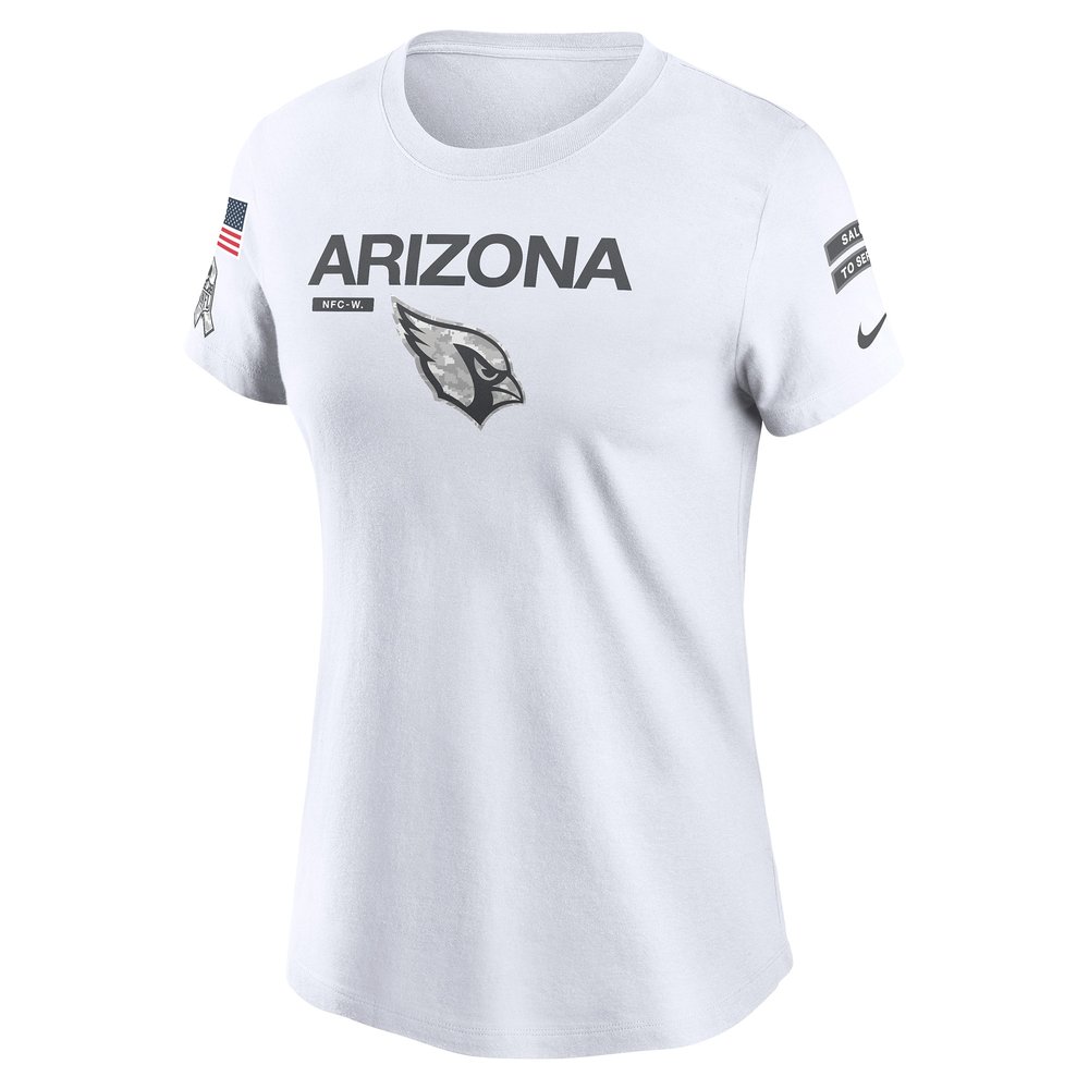 Women's Arizona Cardinals  White 2024 Salute To Service Legend Performance T-Shirt