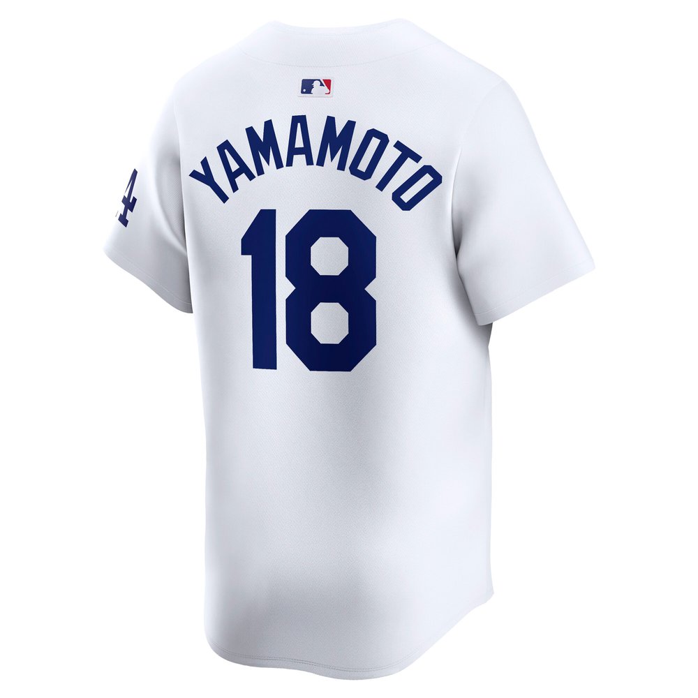 Men's Los Angeles Dodgers #18 Yoshinobu Yamamoto White 2024 World Series Home Limited Player Jersey Men's Los Angeles Dodgers #18 Yoshinobu Yamamoto White 2024 World Series Home Limited Player Jersey