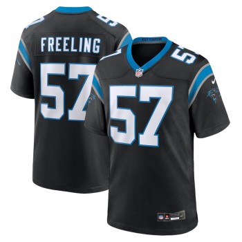 Men's Carolina Panthers #57 Monroe Freeling Black 2026 NFL Draft Game Jersey Men's Carolina Panthers #57 Monroe Freeling Black 2026 NFL Draft Game Jersey