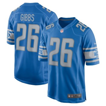 Men's Detroit Lions #26 Jahmyr Gibbs Blue 2023 NFL Draft First Round Pick Game Jersey Men's Detroit Lions #26 Jahmyr Gibbs Blue 2023 NFL Draft First Round Pick Game Jersey