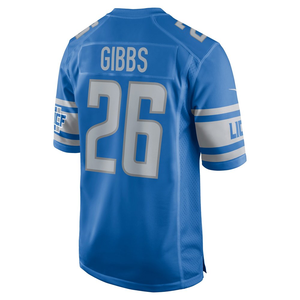 Men's Detroit Lions #26 Jahmyr Gibbs Blue 2023 NFL Draft First Round Pick Game Jersey Men's Detroit Lions #26 Jahmyr Gibbs Blue 2023 NFL Draft First Round Pick Game Jersey