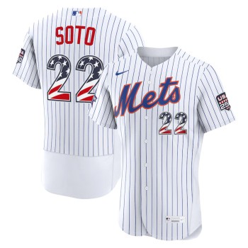 Men's New York Mets #22 Juan Soto Nike White 2026 All-Star Edition Stars & Stripes Authentic Jersey Men's New York Mets #22 Juan Soto Nike White 2026 All-Star Edition Stars & Stripes Authentic Jersey