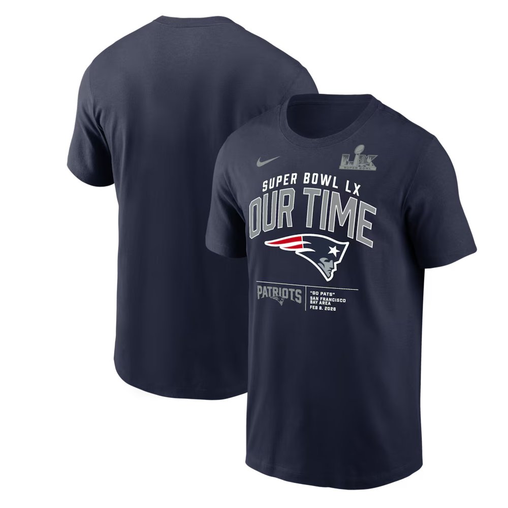 Men's New England Patriots Navy Super Bowl LX Clear Sign T-Shirt