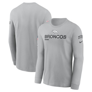 Men's Denver Broncos Gray 2024 Salute To Service Long Sleeve T-Shirt Men's Denver Broncos Gray 2024 Salute To Service Long Sleeve T-Shirt