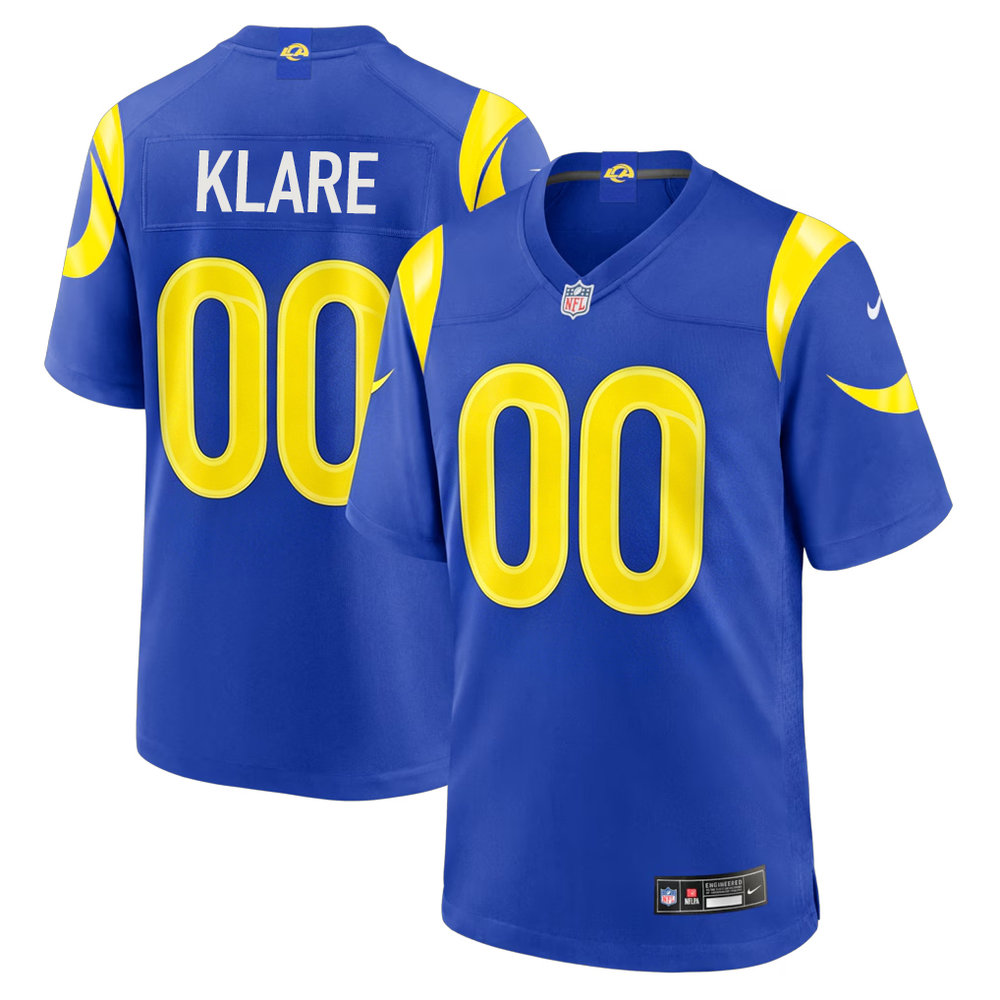Men's Los Angeles Rams Max Klare Navy 2026 NFL Draft Game Jersey Men's Los Angeles Rams Max Klare Navy 2026 NFL Draft Game Jersey