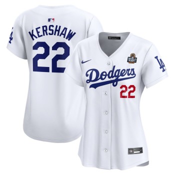 Women's Los Angeles Dodgers #22 Clayton Kershaw White 2024 World Series Limited Player Jersey Women's Los Angeles Dodgers #22 Clayton Kershaw White 2024 World Series Limited Player Jersey