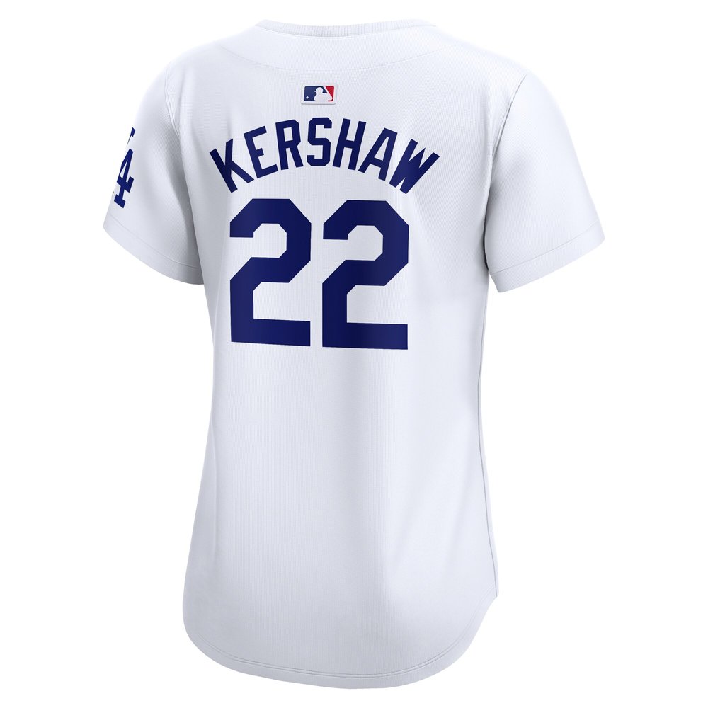 Women's Los Angeles Dodgers #22 Clayton Kershaw White 2024 World Series Limited Player Jersey Women's Los Angeles Dodgers #22 Clayton Kershaw White 2024 World Series Limited Player Jersey
