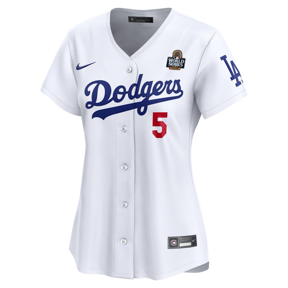 Women's Los Angeles Dodgers #5 Freddie Freeman White 2024 World Series Limited Player Jersey Women's Los Angeles Dodgers #5 Freddie Freeman White 2024 World Series Limited Player Jersey