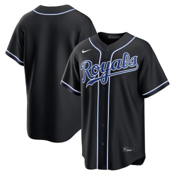 Men's Kansas City Royals Fashion Replica Black Out Jersey Men's Kansas City Royals Fashion Replica Black Out Jersey