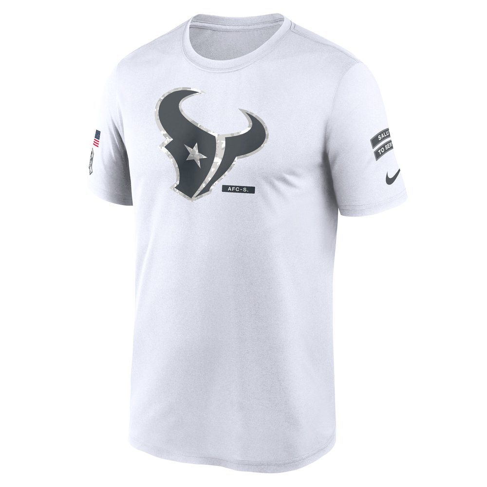 Men's Houston Texans White 2024 Salute To Service Legend Performance T-Shirt
