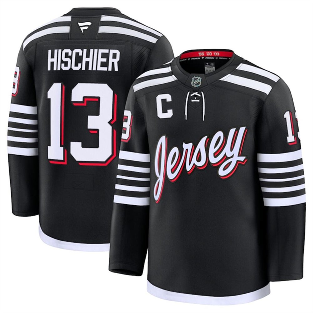 Youth New Jersey Devils #13 Nico Hischier Black 2024-25 Alternate Stitched Hockey Jersey