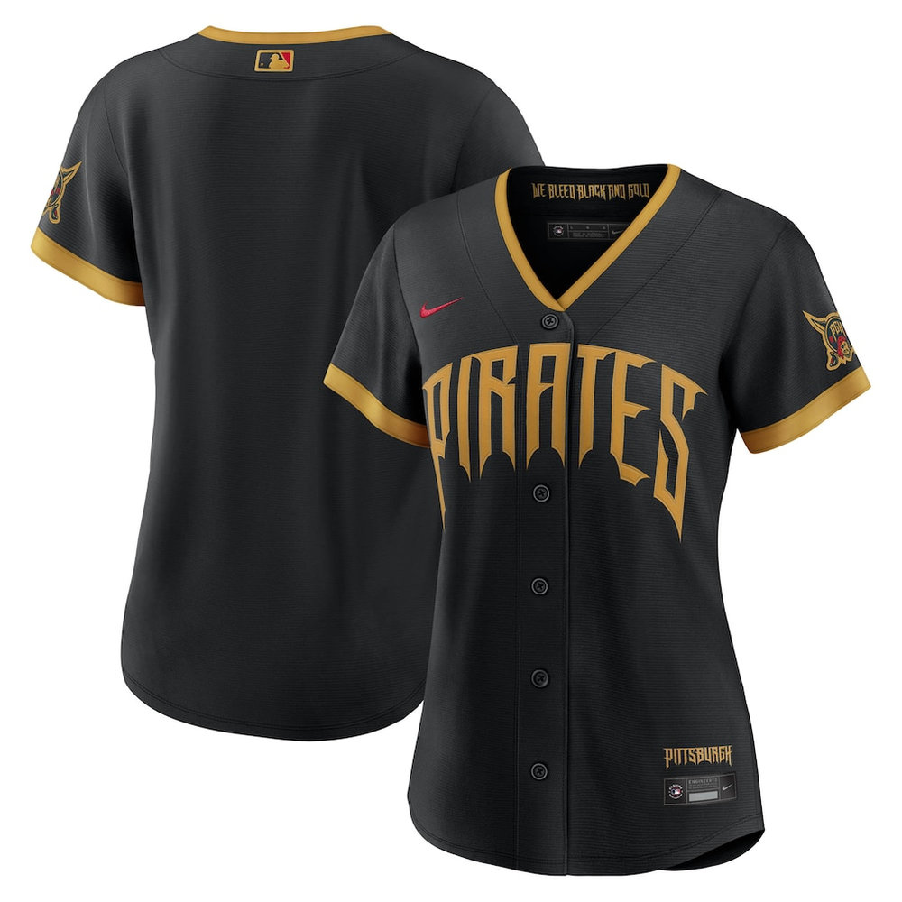 Women's Pittsburgh Pirates Nike Black 2026 City Connect Stadium Jersey Women's Pittsburgh Pirates Nike Black 2026 City Connect Stadium Jersey