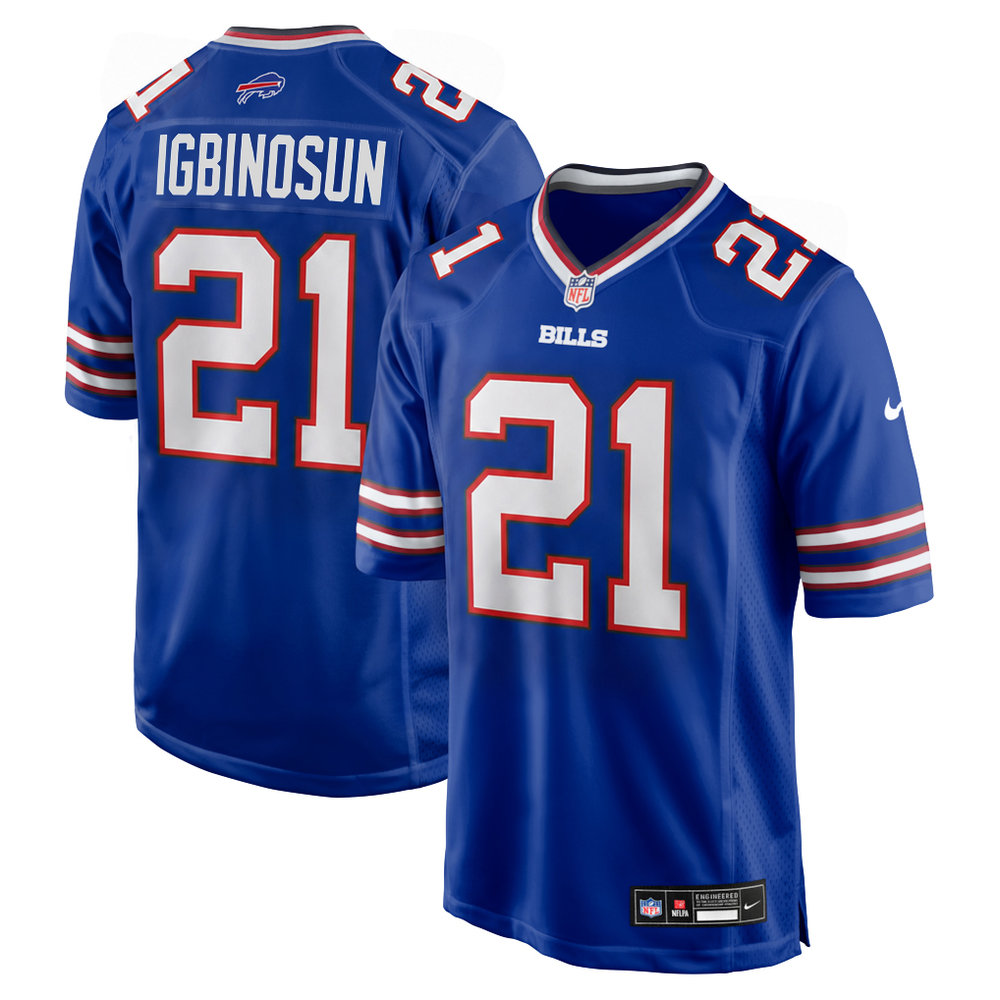 Men's Buffalo Bills #21 Davison Igbinosun Royal 2026 NFL Draft Game Jersey Men's Buffalo Bills #21 Davison Igbinosun Royal 2026 NFL Draft Game Jersey