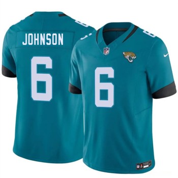 Men's Jacksonville Jaguars #6 Antonio Johnson Teal 2026 NFL Draft Vapor F.U.S.E. Limited Jersey Men's Jacksonville Jaguars #6 Antonio Johnson Teal 2026 NFL Draft Vapor F.U.S.E. Limited Jersey