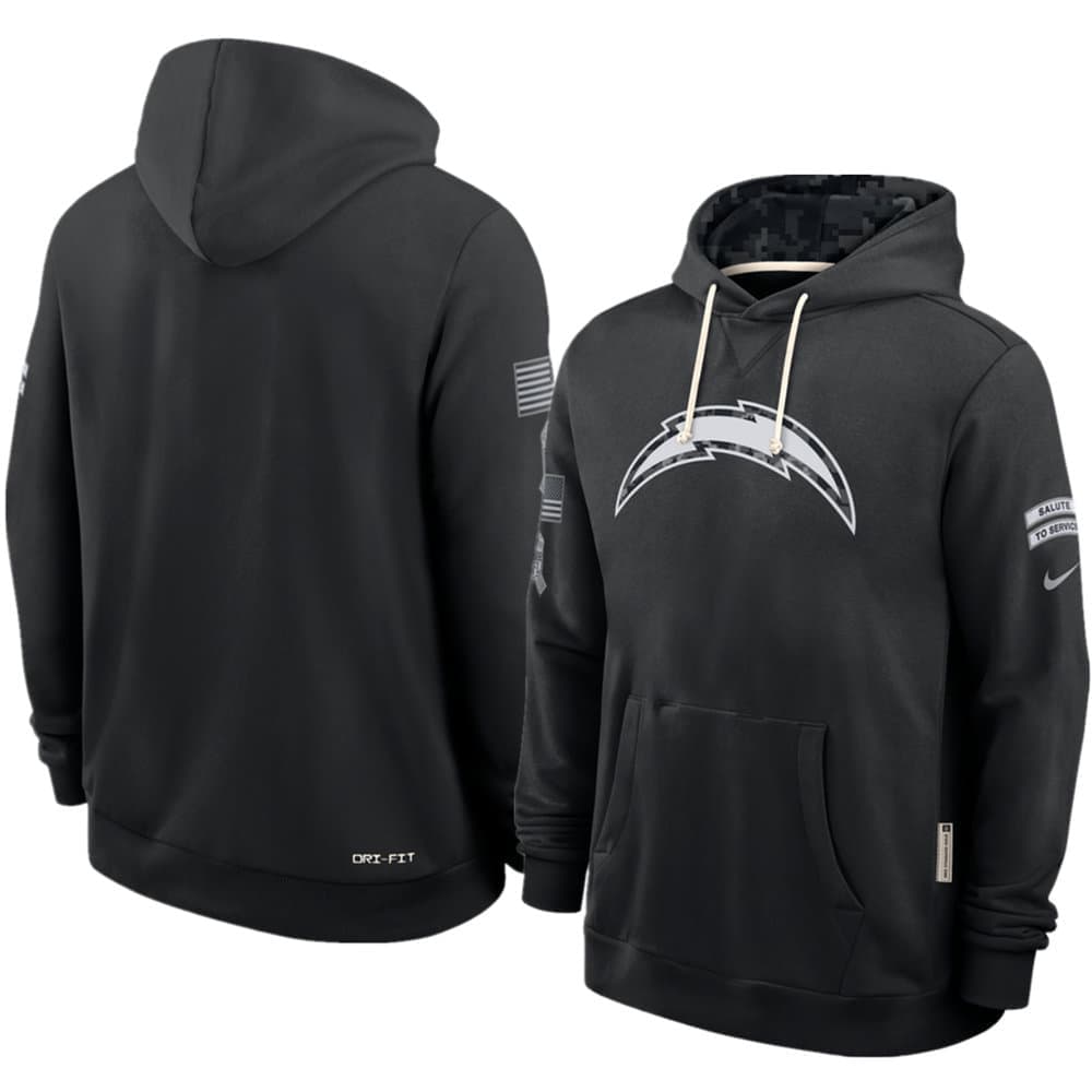 Men's Los Angeles Chargers Nike Black 2026 Salute to Service Sideline Dri-FIT Pullover Hoodie Men's Los Angeles Chargers Nike Black 2026 Salute to Service Sideline Dri-FIT Pullover Hoodie