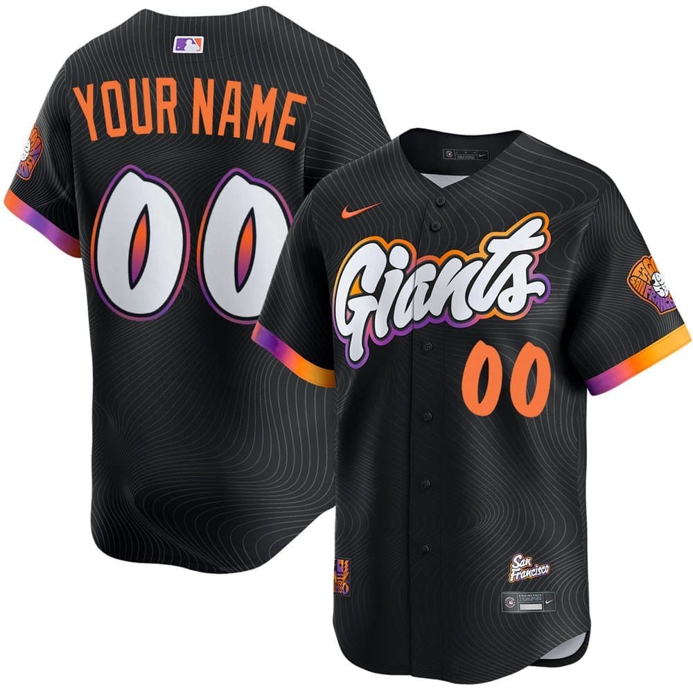 Youth San Francisco Giants Black 2025 City Connect Limited Custom Jersey Youth San Francisco Giants Black 2025 City Connect Limited Custom Jersey