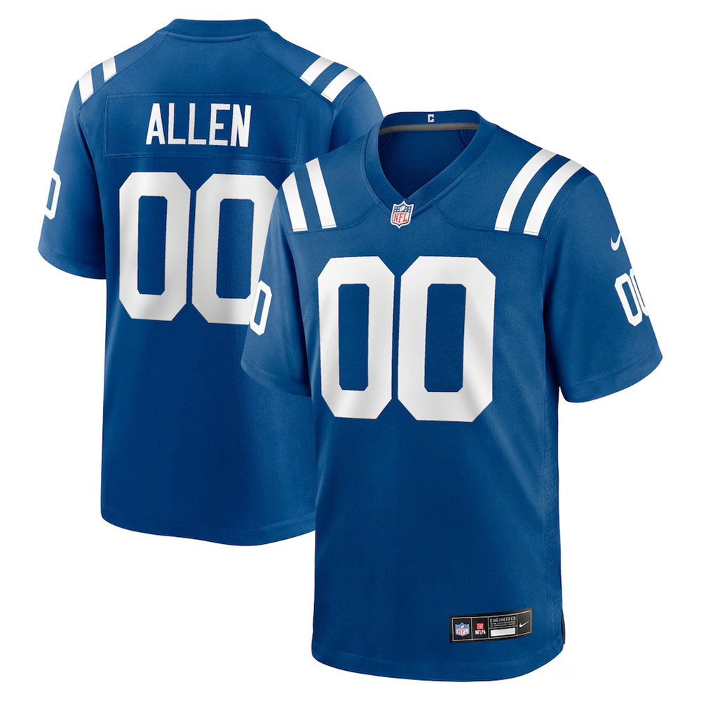 Men's Indianapolis Colts CJ Allen Royal 2026 NFL Draft Game Jersey Men's Indianapolis Colts CJ Allen Royal 2026 NFL Draft Game Jersey