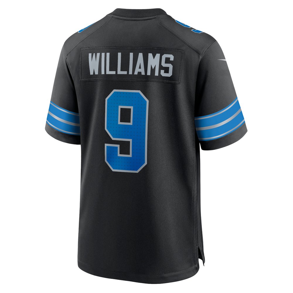 Men's Detroit Lions Jameson Williams Black 2nd Alternate Game Jersey Men's Detroit Lions Jameson Williams Black 2nd Alternate Game Jersey