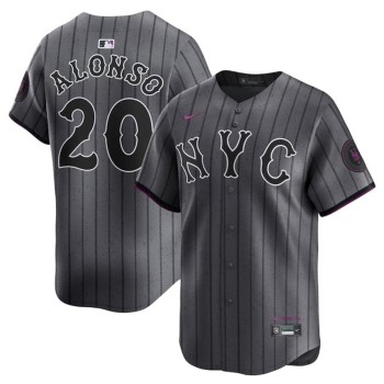 Youth New York Mets #20 Pete Alonso Graphite 2024 City Connect Limited Stitched Baseball Jersey Youth New York Mets #20 Pete Alonso Graphite 2024 City Connect Limited Stitched Baseball Jersey