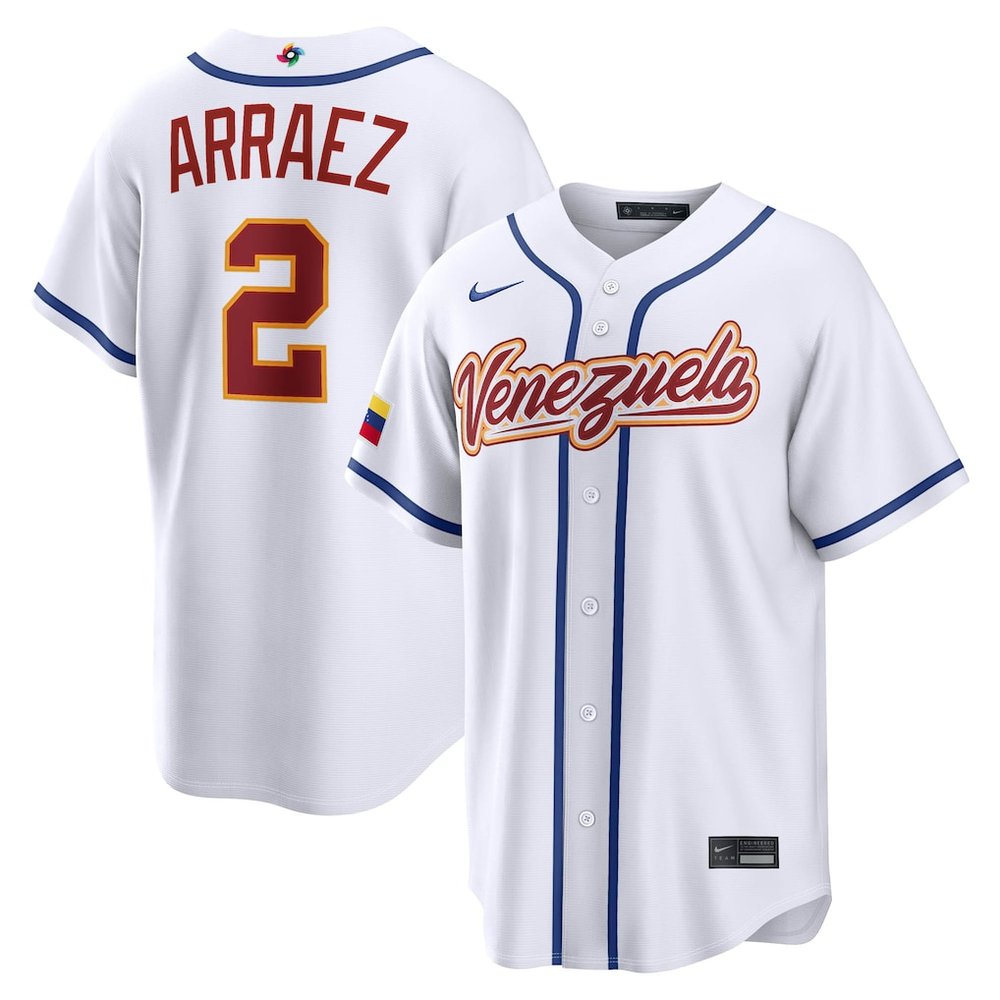Youth Venezuela Baseball #2 Luis Arraez White 2026 World Baseball Classic Home Stadium Jersey Youth Venezuela Baseball #2 Luis Arraez White 2026 World Baseball Classic Home Stadium Jersey