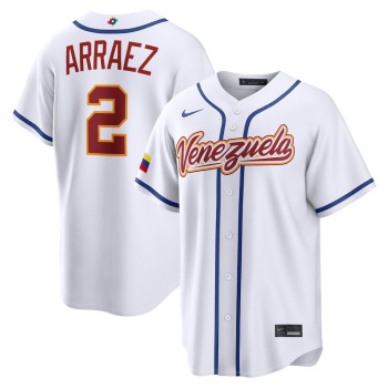 Men's Venezuela Baseball #2 Luis Arraez White 2026 World Baseball Classic Home Stadium Jersey Men's Venezuela Baseball #2 Luis Arraez White 2026 World Baseball Classic Home Stadium Jersey