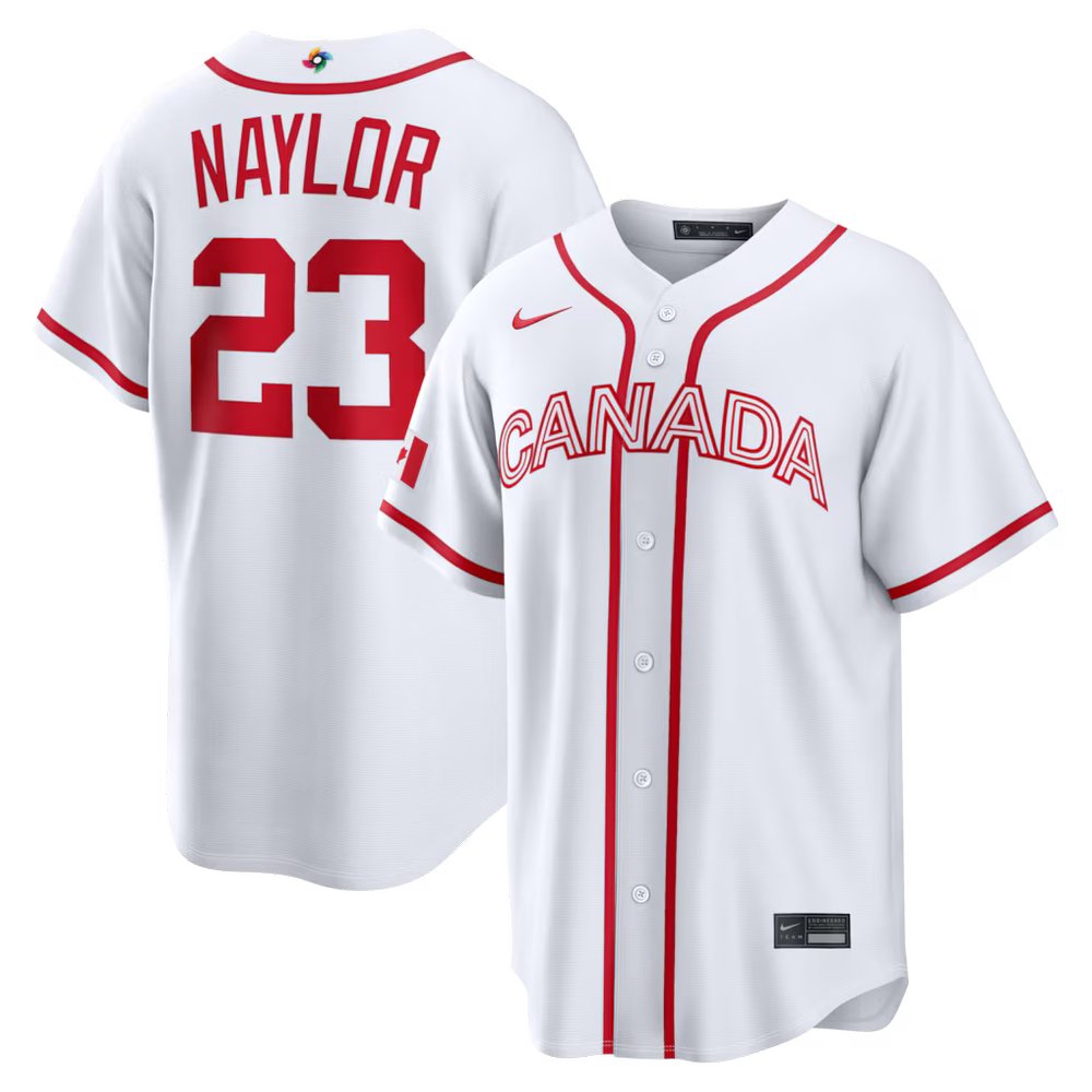 Men's Canada Baseball #23 Bo Naylor White 2026 World Baseball Classic Home Stadium Jersey Men's Canada Baseball #23 Bo Naylor White 2026 World Baseball Classic Home Stadium Jersey