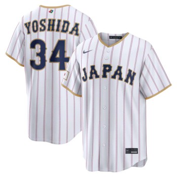Men's Japan Baseball #34 Masataka Yoshida White 2026 World Baseball Classic Home Stadium Jersey Men's Japan Baseball #34 Masataka Yoshida White 2026 World Baseball Classic Home Stadium Jersey